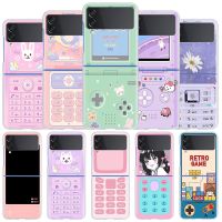 【CW】 Cartoon Panel Pattern Z Flip 4 5G Transparent Cell Cover ZFlip Luxury Coque
