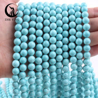 Zhe Ying ขายส่ง 6/8/10mm Turquoise สร้อยข้อมือลูกปัดรอบหินธรรมชาติ Healing คริสตัลอัญมณีมองโกเลีย Turquoise ลูกปัดสำหรับเครื่องประดับทำ