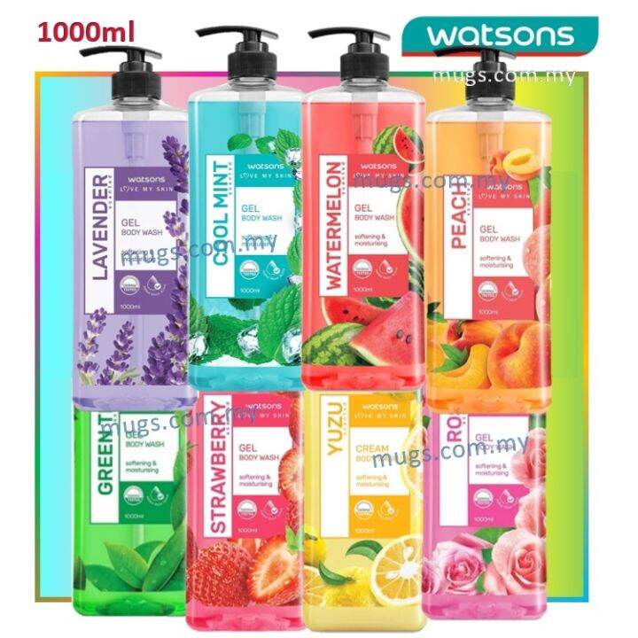 WATSONS Green Tea Cool Mint Watermelon Scented Gel Body Wash 1L 1000ml