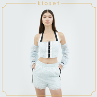 KLOSET Halter Neck Top (VC22 - T001) เสื้อผ้าลูกไม้ เสื้อคล้องคอ เสื้อผ้าแฟชั่น เสื้อผู้หญิง