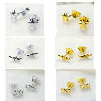 plain silver and gold platted stud earring 925 sterling silver , chilly , star, infinity , star earring ต่างหูเงินแท้ 925 ดาวอินฟินิตี้ ต่างหูชิลลี่