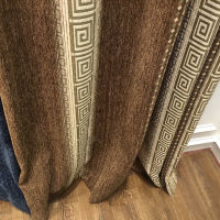 High-grade Thick Curtains for Living Room Bedroom Blackout Chinese Striped Chenille Curtain kitchen Window Childrens Room