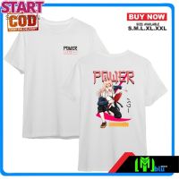 START เสื้อเบลาส์ เสื้อยืด PRIA Anime CHAINSAW MAN POWER T-Shirt - Men Women DISTRO T-Shirtเสื้อยืด