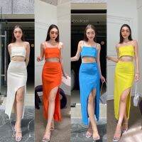 LISA PARIS SET?(390฿ฟรีส่ง) แฟชั่นนิสต้า สาว2022ตัวจริง ต้องอิน!! กับชุดเซ็ตเสื้อสายเดี่ยว ปรับสายได้ มีตะขอหลังปรับได้