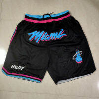 กางเกงขายดีมีกระเป๋า2023ของผู้ชาย Miami Heat แค่สวิงแมนกางเกงขาสั้นผ้ายืด-แดง/ชมพู/ขาว/ดำ/ม่วง