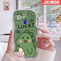 เคส JIUMOO สำหรับ OPPO R17 R15 Pro เคสลายการ์ตูนไดโนเสาร์นำโชคดีไซน์ใหม่ขอบคลื่นเนื้อครีมปลอกโปร่งใสลายกล้องถ่ายรูปเคสมือถือนุ่มฝาครอบป้องกันง่าย