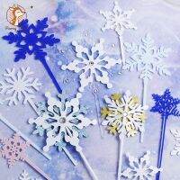 white pink snowflake cake topper Paperboard set for decoration Gifts