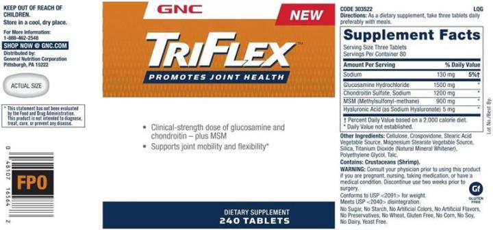 gnc-triflex-caplets-encourage-overall-joint-health-glucosamine-240-capsules-ส่งเสริมสุขภาพโดยรวมข้อต่อ-กลูโคซามีน