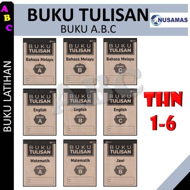 Buku Latihan Buku Tulisan Bahasa Melayu English Matematik Jawi Tahun Nusamas Lazada