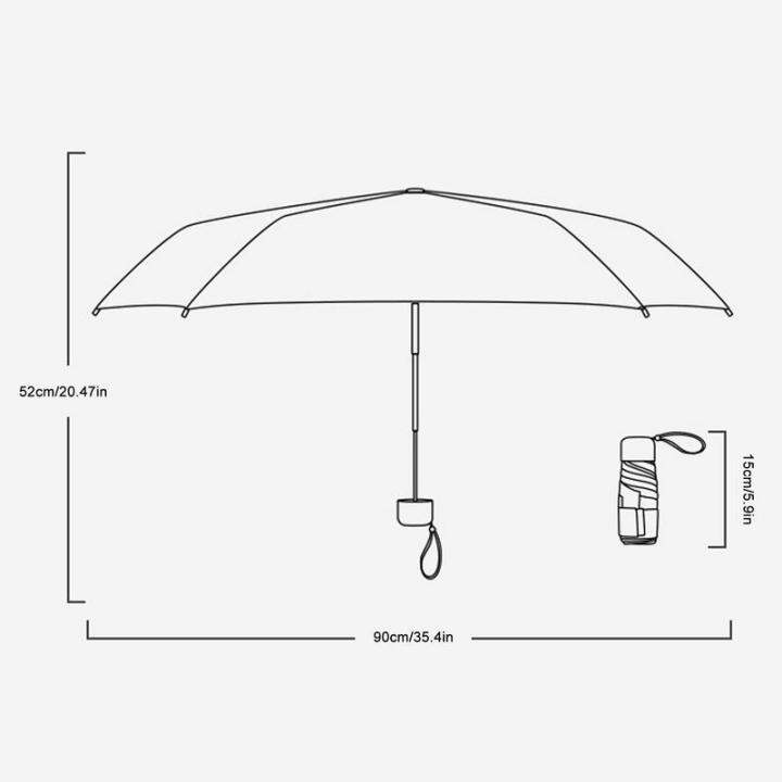 มินิขนาดกะทัดรัดร่มเบามินิแบบพกพาร่มที่มีถุงเก็บกระดูกออกแบบกลางแจ้งอาทิตย์และฝนร่ม