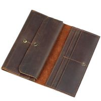 Mens Retro Casual Crazy Horse Leather Long WalletTH