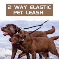 Reflective 2 Way Coupler Dog Leash Retractable Elastic Pet Double Lead for Two Small Large Big Dogs Walking Rope Accessories