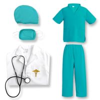 ﹍◇☎ Kids Hospita Doctor Nurse Shirt Pants Coat Props Suit Boys Girls Halloween Cosplay Costumes Children Party Role Playing Dress Up