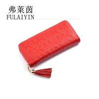 กระเป๋าสตางค์หนังแท้ Toprate ผู้หญิงกระเป๋าสตางค์ Wristlet Clutch ตอนเย็น ปาร์ตี้ (สีแดง)