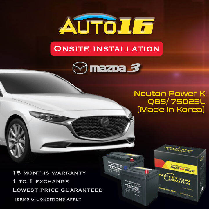 Mazda 3 Car Battery 75D23L/Q85 Made In Korea Battery Lazada Singapore