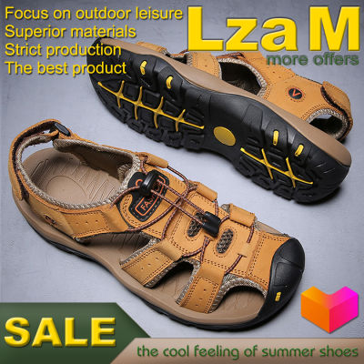 Genuine Leather Beach Men Sandals Classic Men’s Shoes Outdoor Casual Rubber Non Slip Summer Sneakers Large Size Rubber