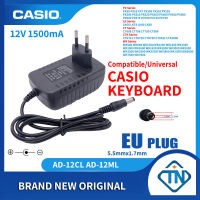 【Big-Sales】 12V 1.5A AD-12ML อะแดปเตอร์ AC Power Charger สำหรับ Casio KT-80 KT-90G CDP-100 CDP-200(R) CDP-220RBK CPS-80S Tone Bank คีย์บอร์ดเปียโน