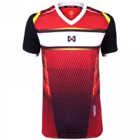 WARRIX SPORT เสื้อฟุตบอลพิมพ์ลาย WA-1541-RA (สีแดง-ดำ)