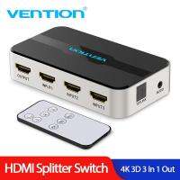 【COD】Vention HDMI Splitter 3 x 1 4K 3 พอร์ต HDMI Switcher 3 in 1 Out Switch HDMI พร้อม Toslink Audio 3D 2160P สำหรับ Xbox 360 PS4 สมาร์ททีวี