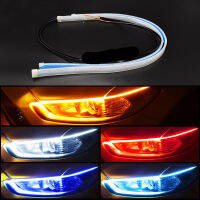 2Pcs 60Cm DRL Amber Daytime ไฟเดย์ไลท์แถบไฟท่ออ่อนยืดหยุ่น