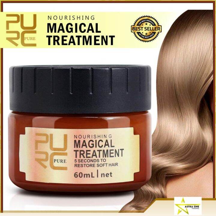 Pure Magical Treatment Mask 5 Seconds Repairs Damage Restore Soft Hair 60ml For All Hair Types