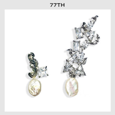 77th-rococo crystals mix ear cuff ต่างหูคลิปหนีบ ร๊อคโคโค คริสตัล เอียคัพ