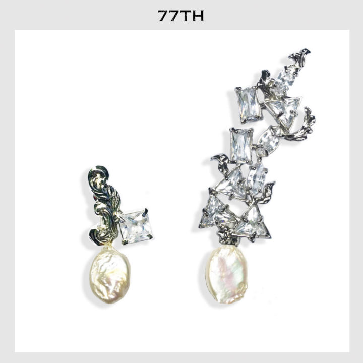 77th-rococo-crystals-mix-ear-cuff-ต่างหูคลิปหนีบ-ร๊อคโคโค-คริสตัล-เอียคัพ