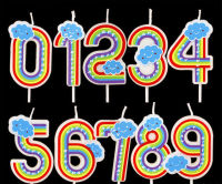 เทียนสีรุ้งตัวเลข เทียนสีรุ้ง เทียนตัวเลข เทียนอายุ เทียนวันเกิด เทียนปักเค้ก ของตกแต่งเค้ก เทียนรุ้ง เทียน Birthday Rainbow Number Candle for cake