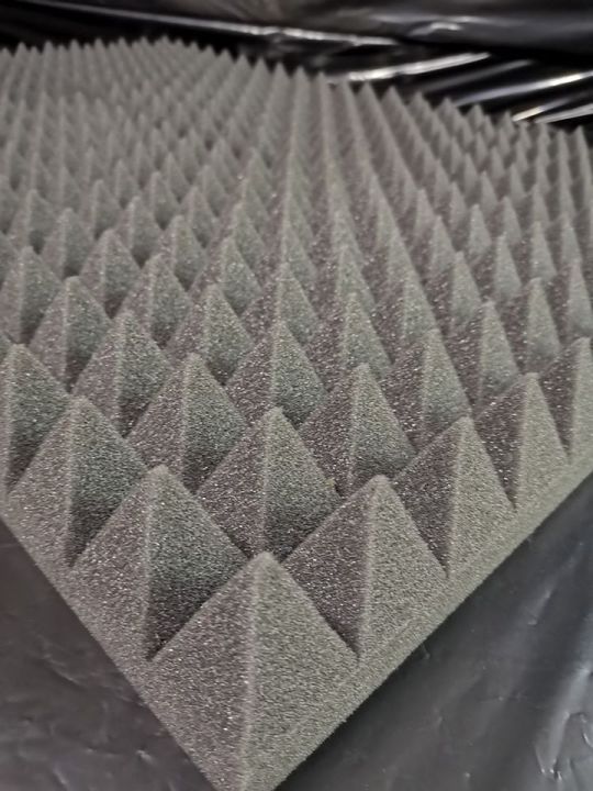 ซับเสียง-ฟองน้ำแผ่นซับเสียง-ลายพีระมิดยอดแหลม-ขนาด-6x30x30-cm-แผ่น-spire-pyramid-black