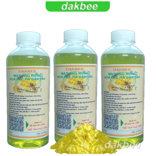 470g mật ong hoa bạc hà + 100g tinh bột nghệ nguyên chất - daklak- dakbee - ảnh sản phẩm 2