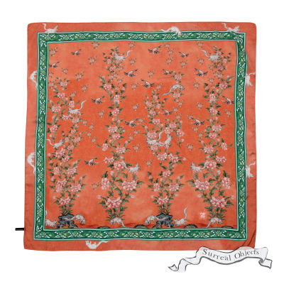 [Surreal Objects] Ancient Book Silk Satin Scarf 100x100 cm. ผ้าพันคอซิลค์ซาติน ลายสมุดข่อยโบราณ ขนาด 100*100 ซม.