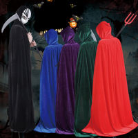 เสื้อคลุม มีฮู้ด แวมไพร์ ปีศาจ ผี ผ้าคลุมแฟนซี ยาว 150cm. พรอพ ฮาโลวีน Halloween Vampire Devil  Hooded Cape 150cm. / Vampire Costume