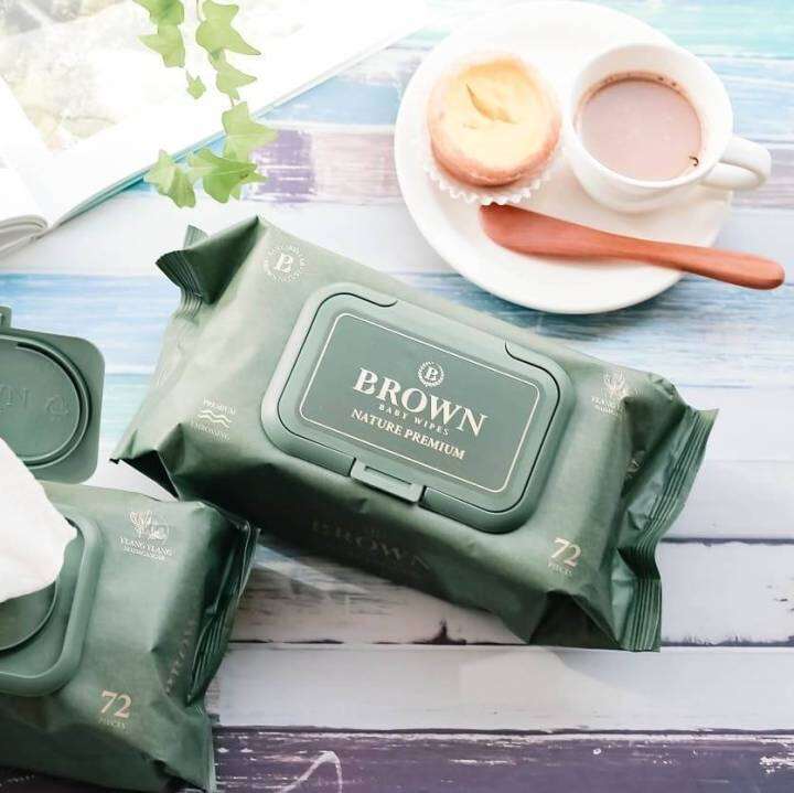 brown-nature-baby-wipes-บราวน์-เนเจอร์-เบบี้-ไวพส์-ทิชชู่เปียกสำหรับเด็กแรกเกิด-คละสูตร-72แผ่น-x-10-แพค