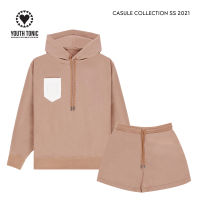 YOUTH TONIC - The Hoodie Set (Beige) / เซ็ท เสื้อฮู๊ดดี้ กางเกงขาสั้น สีเบจ