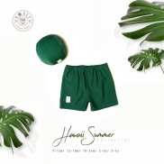 Set đồ bơi bé trai Hrnee kèm mũ xanh rừng