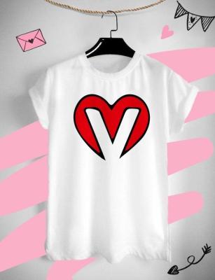 เสื้อยืดอักษรหัวใจ อักษร V ต้อนรับวันวาเลนไทน์ วันแห่งความรัก ด้วยเสื้อยืด Valentine สีสันสดใส ใส่สบาย ไม่ยืด ไม่ย้วย