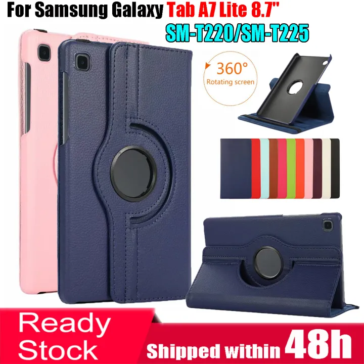 Tablet Case 360 Degree Rotating Stand Light Leather Protective Flip Cover For Samsung Galaxy Tab A7 Lite 8.7" 2021 SM-T220 SM-T225 T220 T225