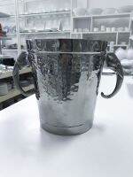 ถังไวน์ สแตนเลส 9 นิ้ว Handmade หูจับรูปหัวช้าง ต่อขอบบนล่าง ปากกลม Wine Bucket 100% Stainless Steel Handmade