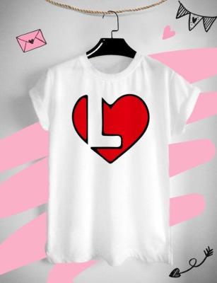 เสื้อยืดอักษรหัวใจ อักษร L ต้อนรับวันวาเลนไทน์ วันแห่งความรัก ด้วยเสื้อยืด Valentine สีสันสดใส ใส่สบาย ไม่ยืด ไม่ย้วย