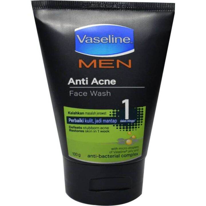 Vaseline Men Face Wash Anti Acne 100g Lazada
