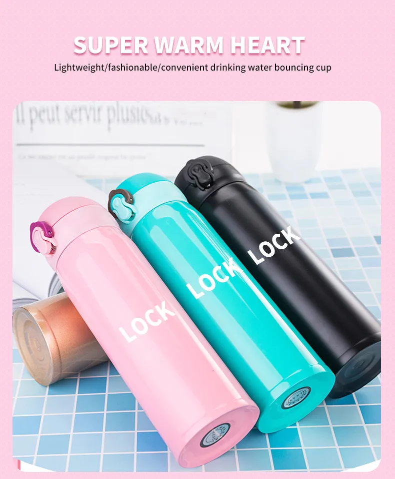 Stylish Solid Colored 304 Stainless Steel Vacuum Flask With