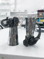 แก้วสแตนเลสทำมือ Handmade หัวช้าง Stainless Glass with elephant head Handicraft