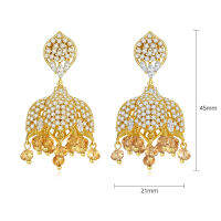 SEQUITO Gorgeous Pear Cutคริสตัลหยดน้ำต่างหูPave Cubic Zirconiaการตั้งค่าผู้หญิงยาวแขวนเครื่องประดับพรหมอุปกรณ์งานปาร์ตี้CSE302TH