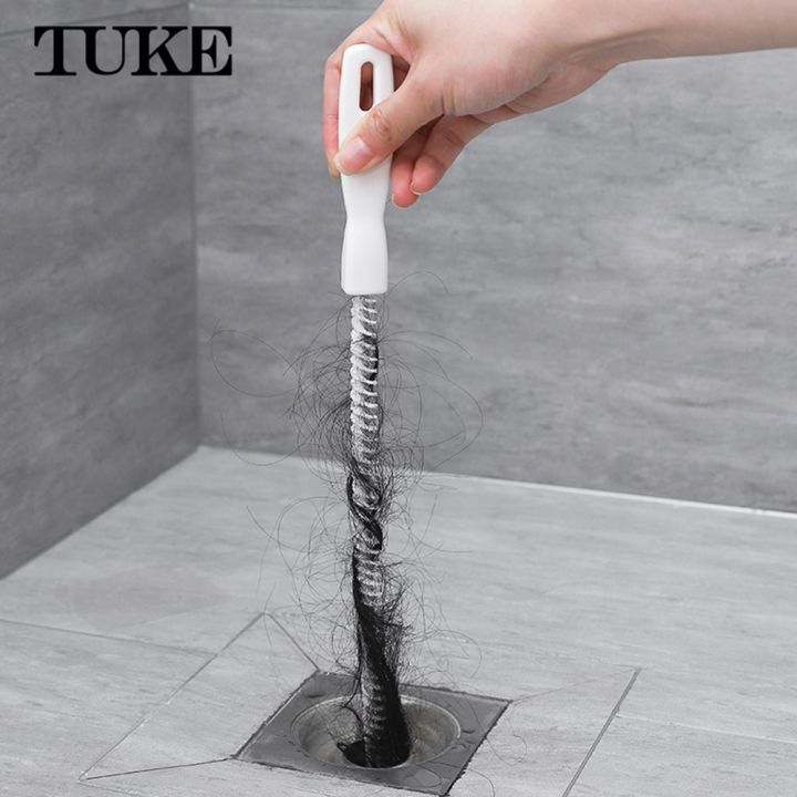 45cm Pipe Dredging Brush Bathroom Hair Sewer Sink Cleaning Brush Drain  Cleaner Flexible Cleaner Clog Plug Hole Remover Tool