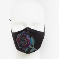 Amy Diener Reusable Handmade Artisan Face Mask Adjustable Fabric Face Mask With Filter Pocket and Nose Wire Dot Mandala Rainbow Rose Painting