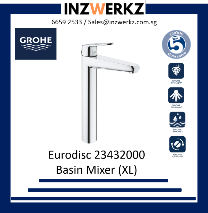 Grohe 23432000 Eurodisc Basin Mixer Tall Tap XL Size | Lazada Singapore