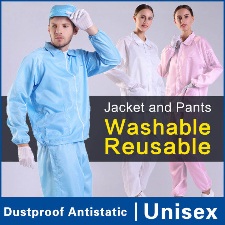 BIHAO Store ppe Coverall Washable with Cap Clean room suit 2 in 1 Anti