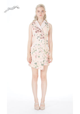 [Surreal Objects] Rose Garden Suit Dress เดรสสูท พิมพ์ลายสวนดอกกุหลาบ ผลิตจากผ้าฝ้ายทอมือเนื้อหนา