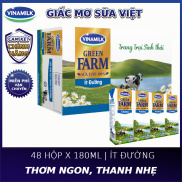 Thùng 48 Hộp Sữa Tươi Tiệt Trùng Vinamilk Green Farm ít đường