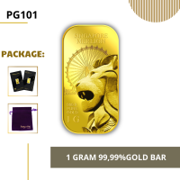 Puregold 99.99 ทองคำแท่ง 1g  ลาย Singapore Merlion Flyer ทองคำแท้จากสิงคโปร์